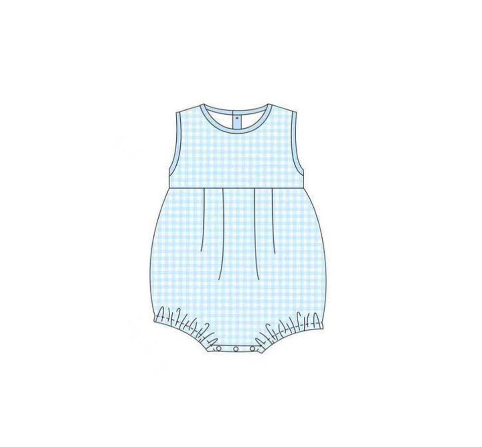(Pre Order) No moq SR3554 pre-order baby boy clothes blue vest romper-2025.11.14