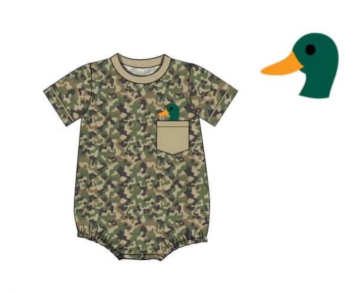 (Pre Order) No moq SR3557 pre-order baby boy clothes duck short sleeve romper-2025.11.14