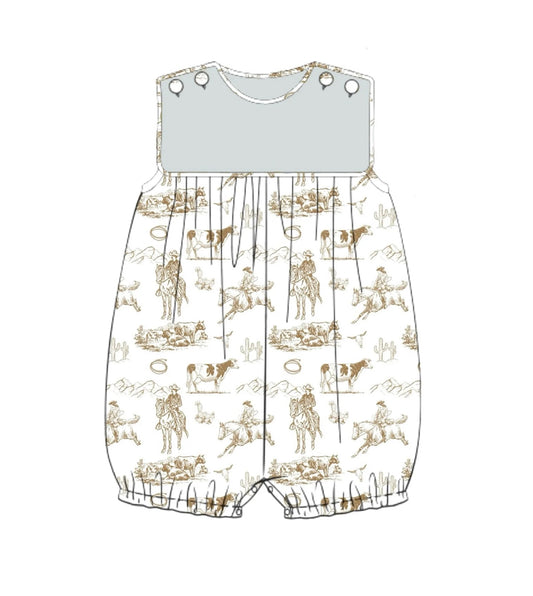 (Pre Order) No moq SR3562 pre-order baby boy clothes riding horse vest romper-2025.11.14