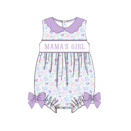 (Pre Order) No moq SR3591 pre-order baby girl clothes MAMA purple vest romper-2025.11.18
