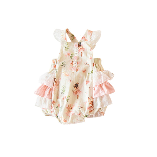 (Pre Order) No moq SR3596 pre-order baby girl clothes floral vest romper-2025.11.18