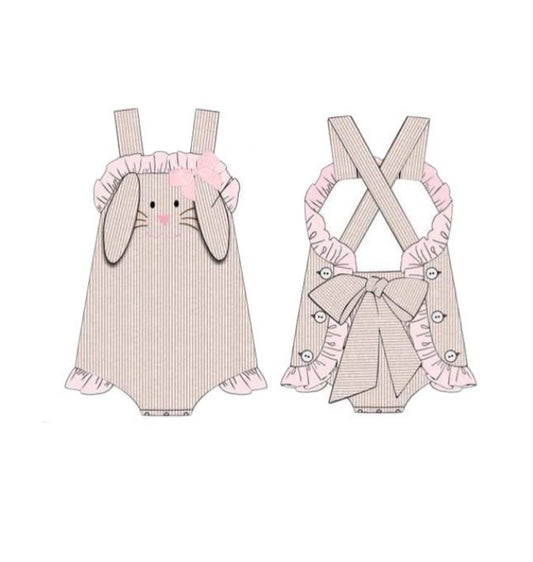 (Pre Order) No moq SR3631 pre-order baby girl clothes easter sleeveless romper-2025.11.21