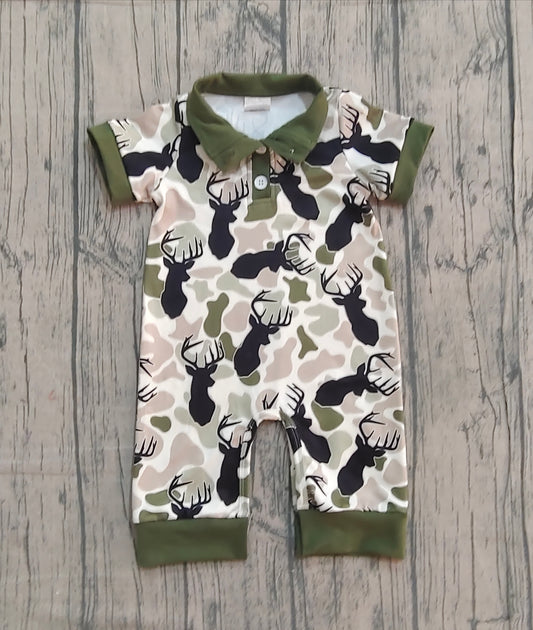 (Pre Order) No moq SR3636 pre-order baby boy clothes camouflage short sleeve romper-2025.12.7