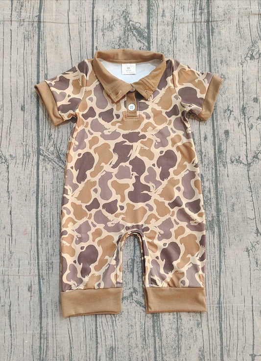 (Pre Order) No moq SR3638 pre-order baby boy clothes camouflage short sleeve romper-2025.12.7