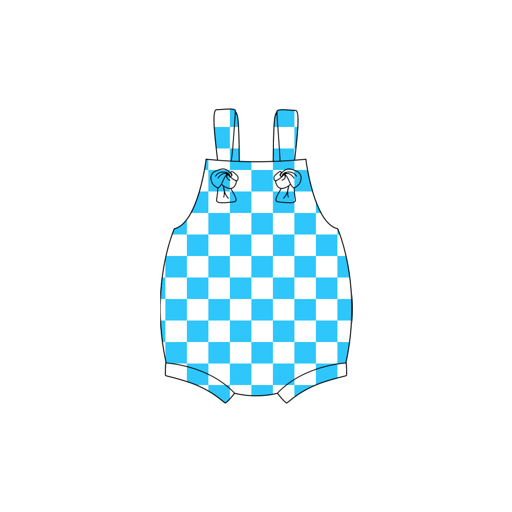 (Pre Order) No moq SR3639 pre-order baby boy clothe blue vest romper-2025.11.22