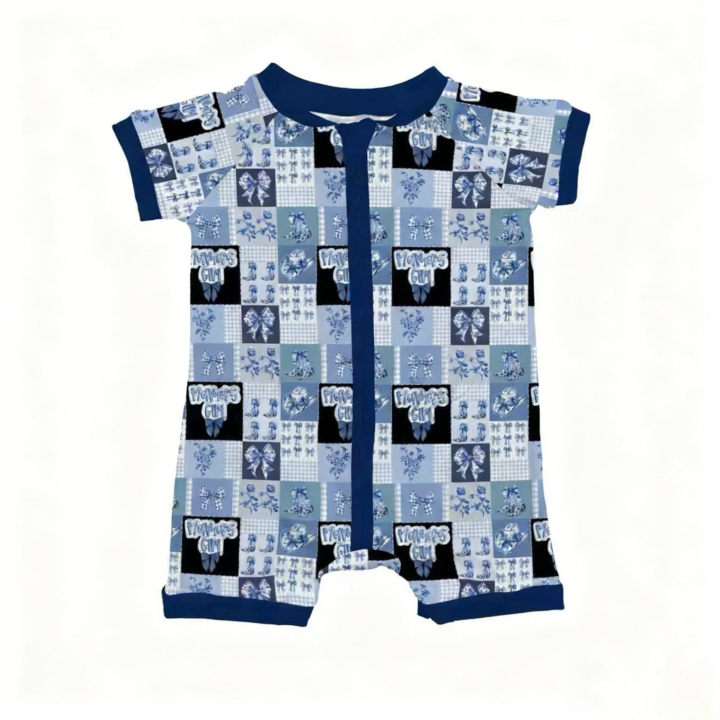 (Pre Order) No moq SR3643 pre-order baby boy clothes boot hat bow short sleeve romper-2025.11.22