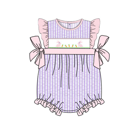 (Pre Order) No moq SR3646 pre-order baby girl clothes easter flying sleeve romper-2025.11.22