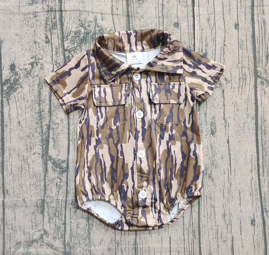 (Pre Order) No moq SR3653 pre-order baby boy clothes camouflage short sleeve romper-2025.12.3