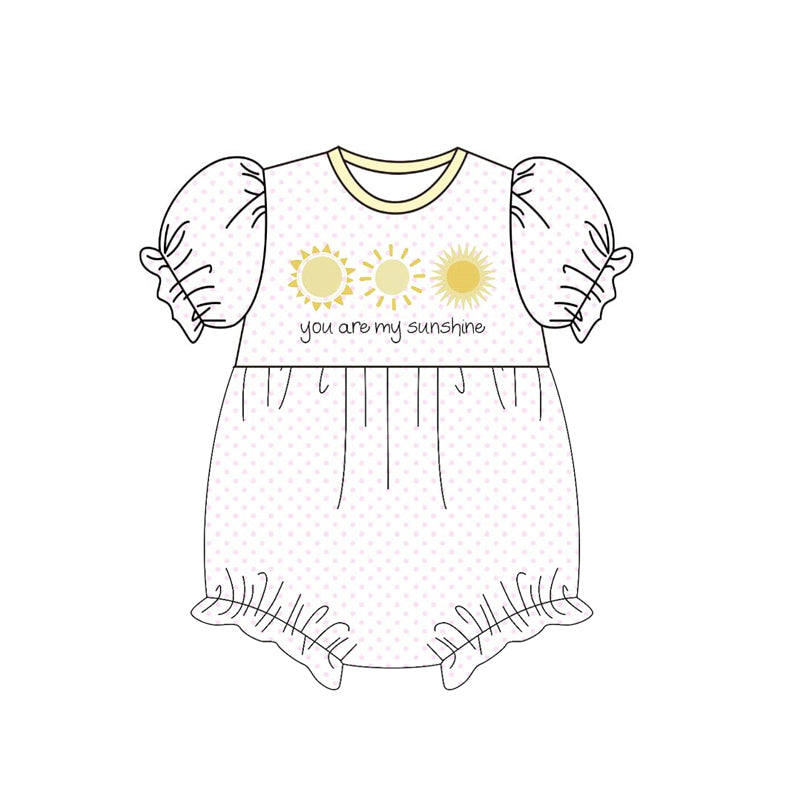 (Pre Order) No moq SR3669 pre-order baby girl clothes sunshine short sleeve romper-2025.11.24