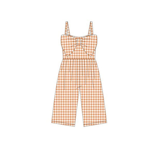 (Pre Order) No moq SR3695 PRE-ORDER baby girl clothes summer orange suspender jumpsuit -2025.11.26