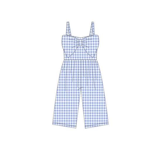 (Pre Order) No moq SR3697 PRE-ORDER baby girl clothes summer blue suspender jumpsuit -2025.11.26
