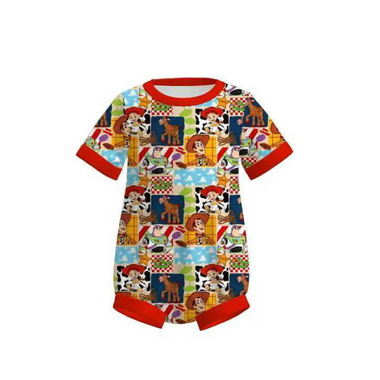 (Pre Order) No moq pre-order baby boy clothes cartoon short sleeve romper