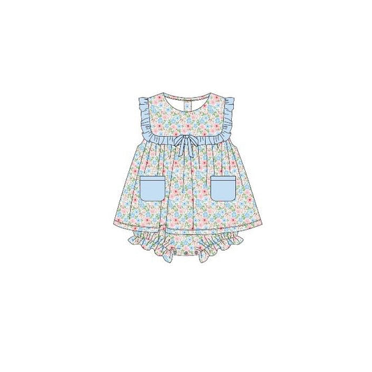(Pre Order) No moq pre-order baby girl clothes floral vest romper-25.12.5
