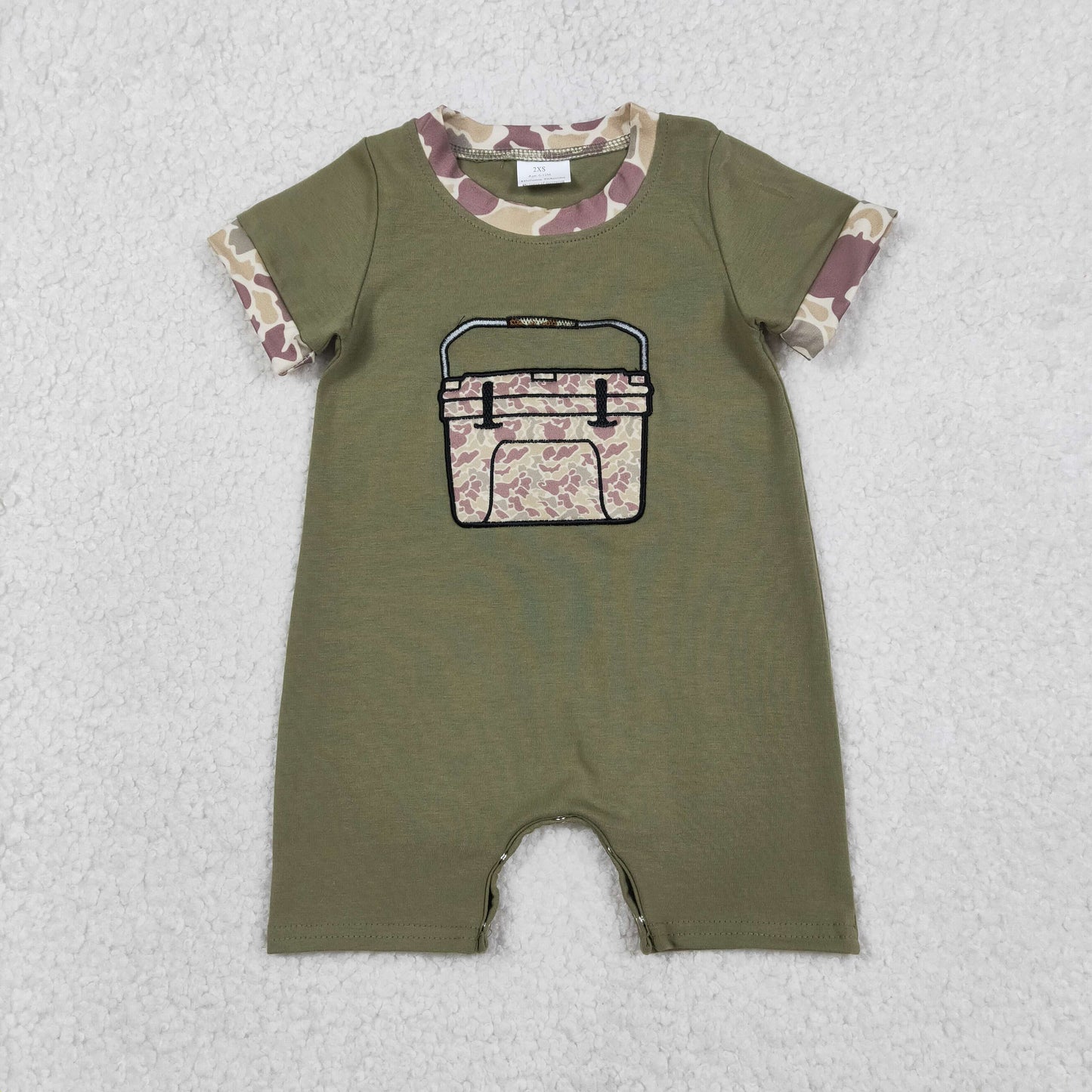 RTS NO MOQ sibling baby boy clothes embroidery camouflage short sleeve Clothes Sets and rompers
