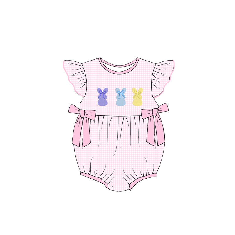 (Pre Order) No moq pre-order baby girl clothes bunny flying sleeve romper-25.12.6