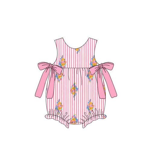(Pre Order) No moq pre-order baby girl clothes floral vest romper-25.12.6