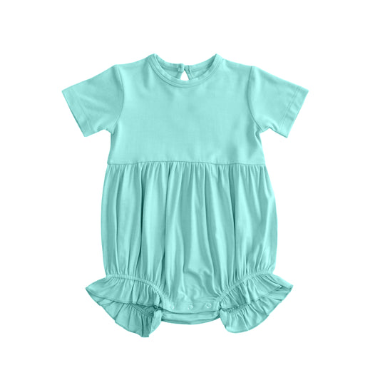 (Pre Order) No moq SR3994 pre-order baby girl clothes teal short sleeve romper-26.1.17