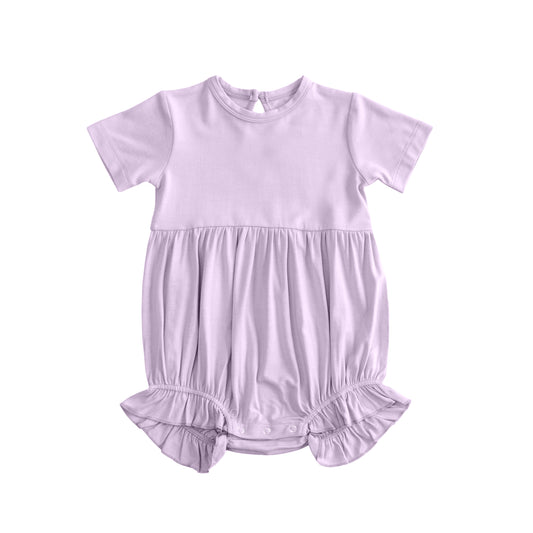 (Pre Order) No moq SR3995 pre-order baby girl clothes purple short sleeve romper-26.1.17）