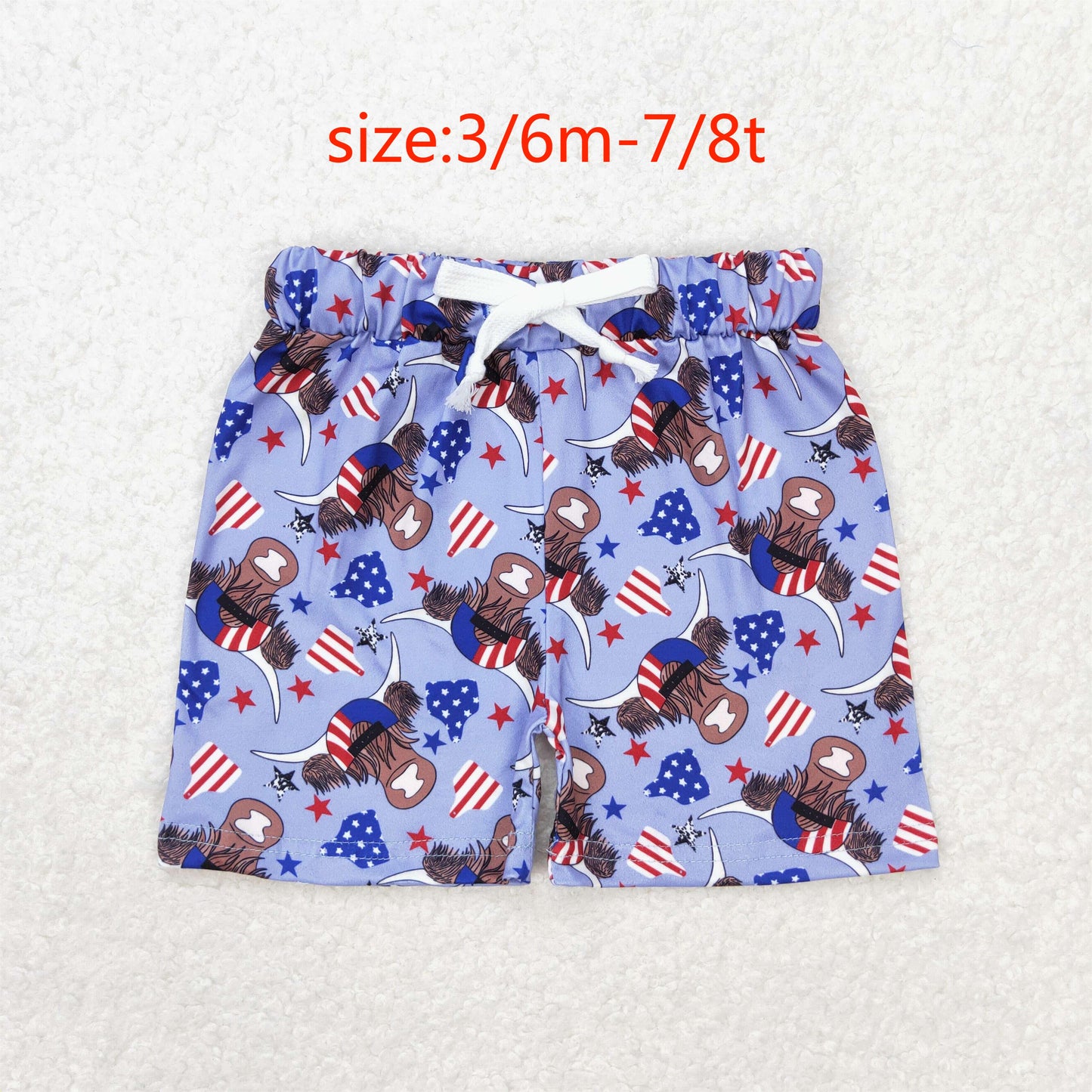 rts no moq SS0204 Alpine bull head star blue shorts