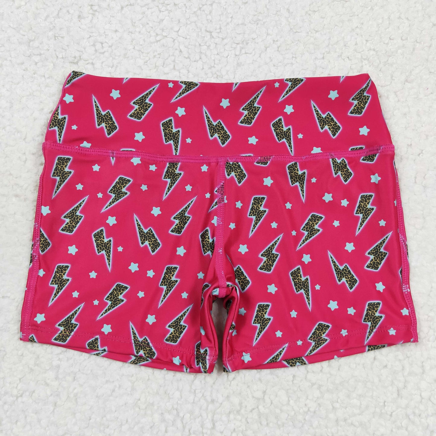 rts no moq SS0216 Star Lightning Rose Red Shorts