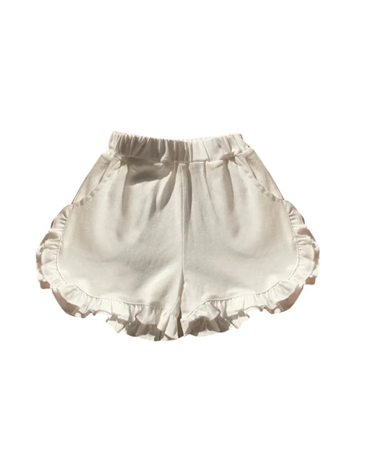 SS0234 pre-order toddler clothes white ruffle baby girl summer shorts