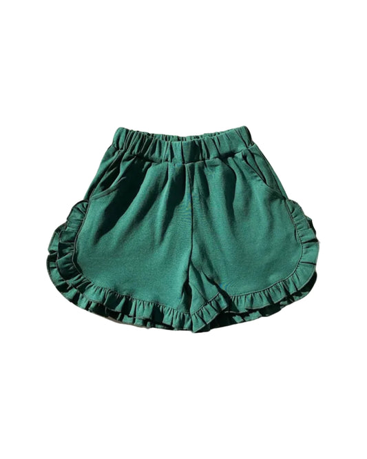 SS0238 pre-order toddler clothes green ruffle baby girl summer shorts