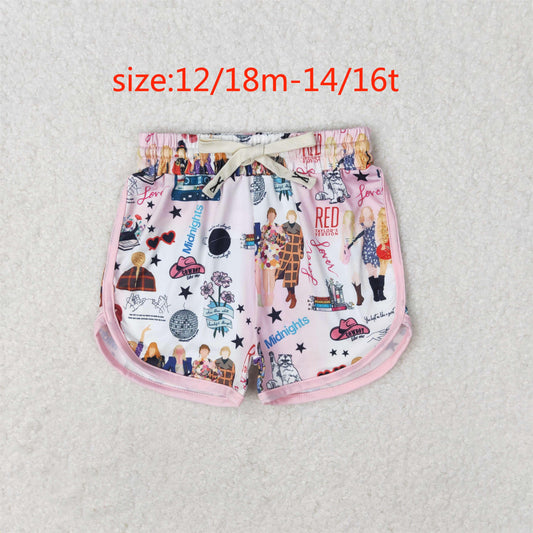 rts no moq SS0255 taylor swift pink and white shorts