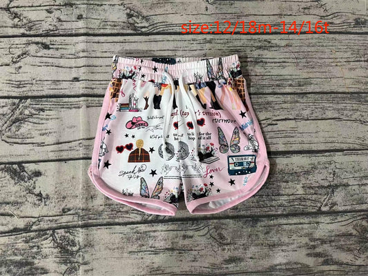 SS0255 pre-order baby girls clothes taylor swift pink and white shorts
