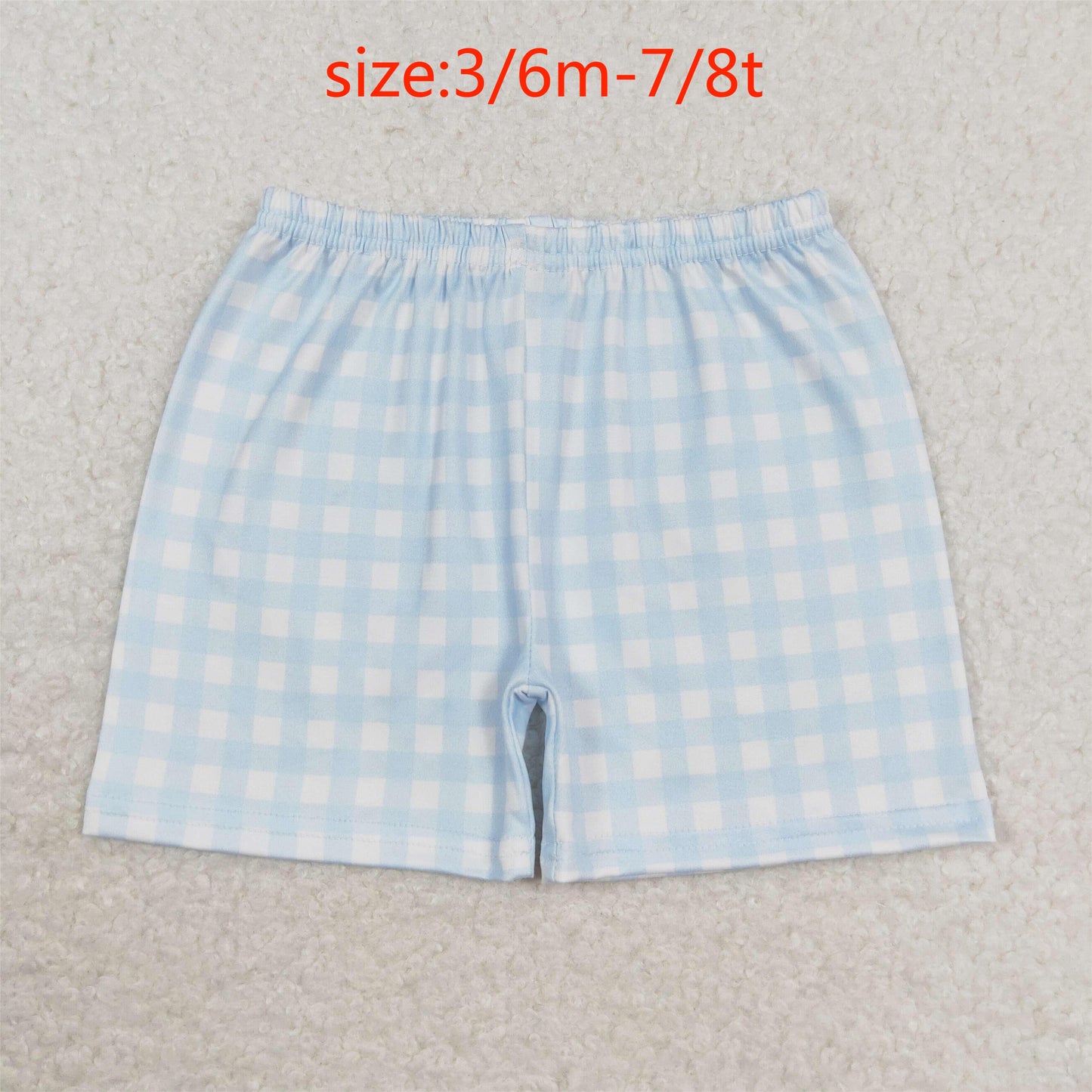 rts no moq SS0353 Boys Blue Plaid Shorts