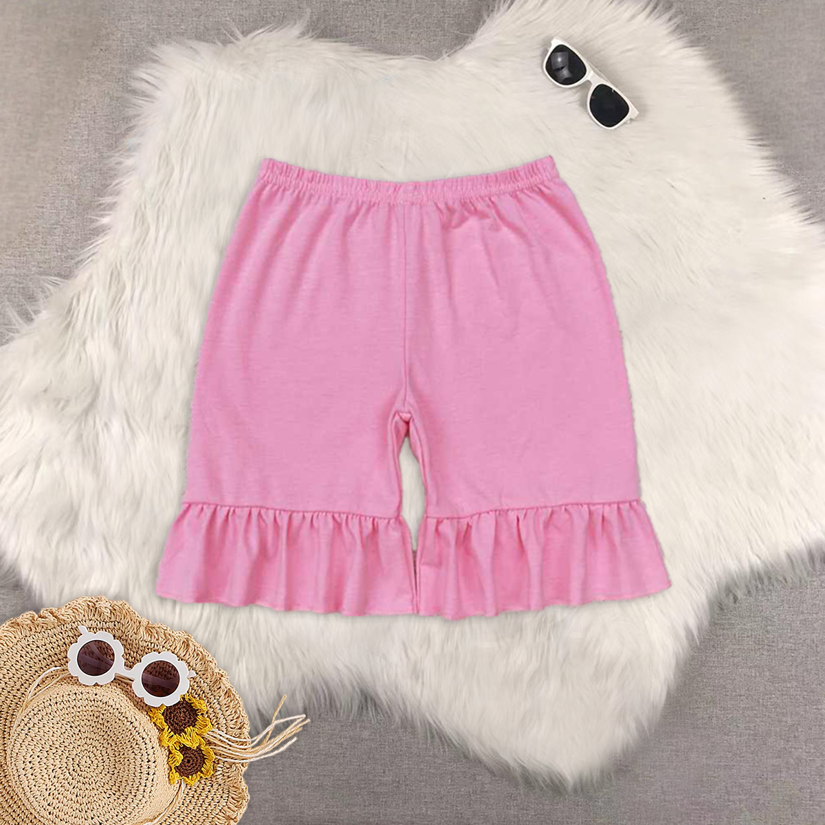 RTS NO MOQ GSD2226+SS0356 baby girls clothes short sleeve dress shorts sets