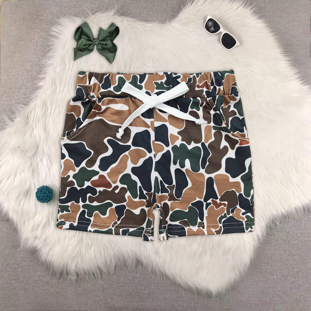 RTS NO MOQ baby boys clothes camouflage Short Sleeve Suit  & Top and shorts