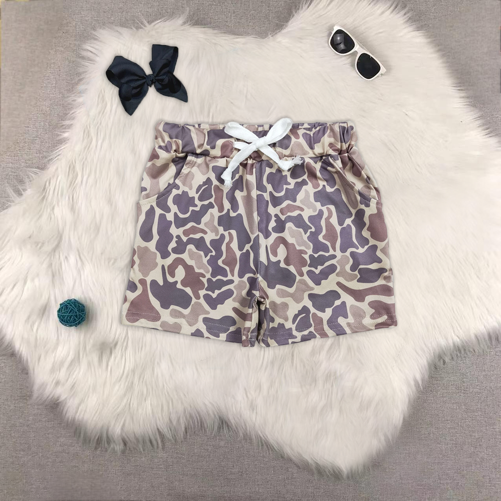 RTS NO MOQ baby boys clothes camouflage Short Sleeve Suit  & Top and shorts