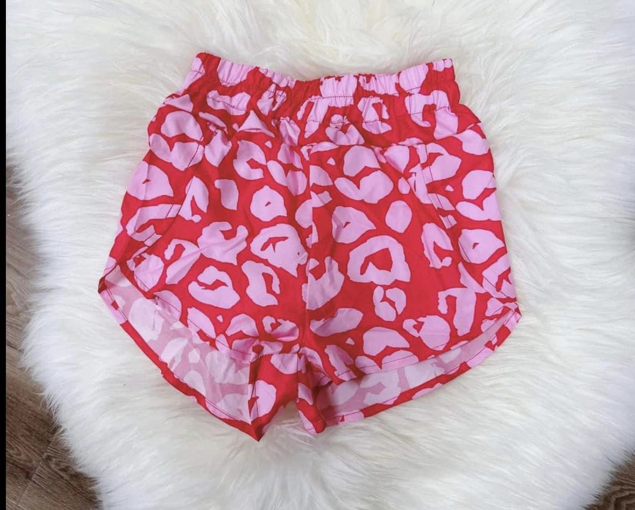 NO MOQ SS0376 pre-order baby girls clothes leopard pink shorts-24.10.15