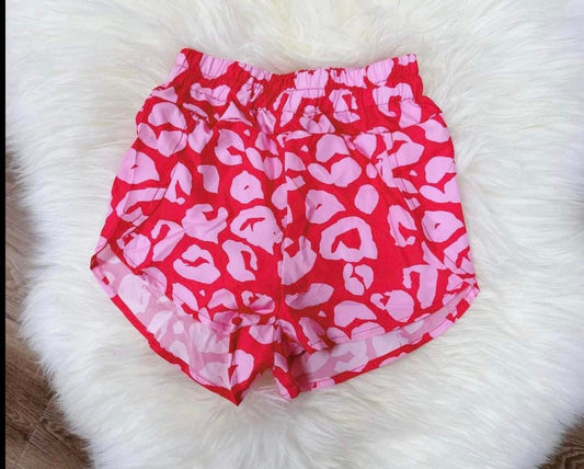 NO MOQ SS0376 pre-order baby girls clothes leopard pink shorts-24.10.15