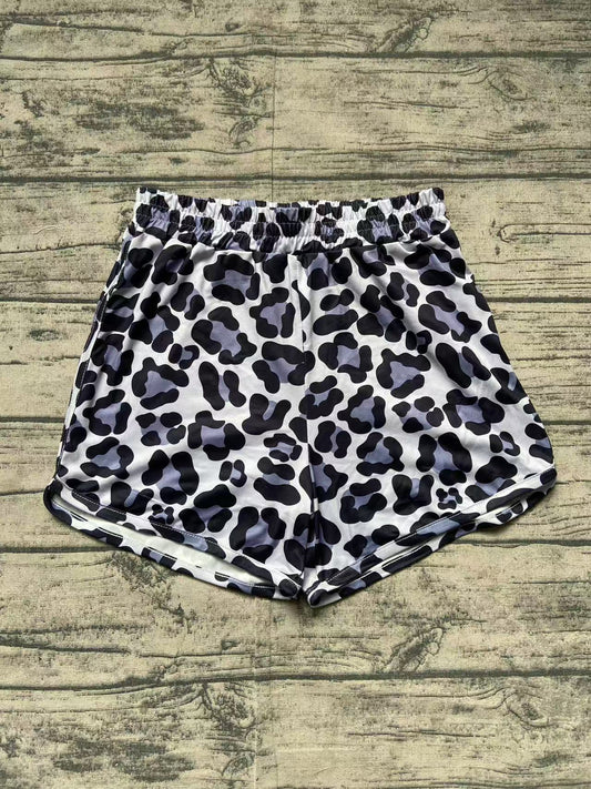 NO MOQ SS0385 pre-order adult clothes adult women leopard gray and black summer shorts