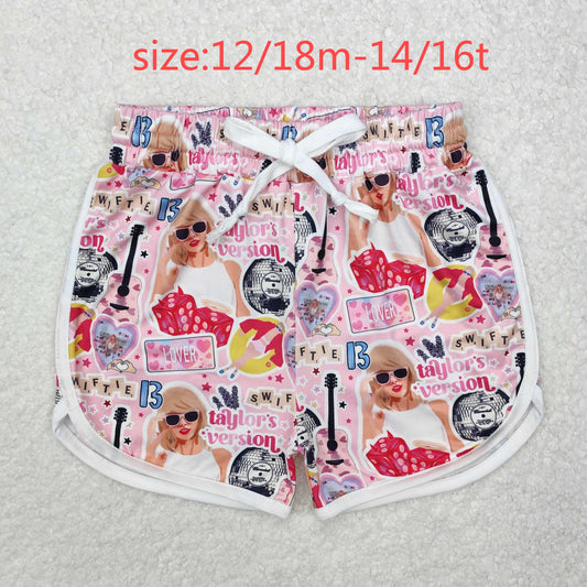 RTS NO MOQ ETA 5/7days arrived SS0418 Taylor's version dice guitar star pink shorts