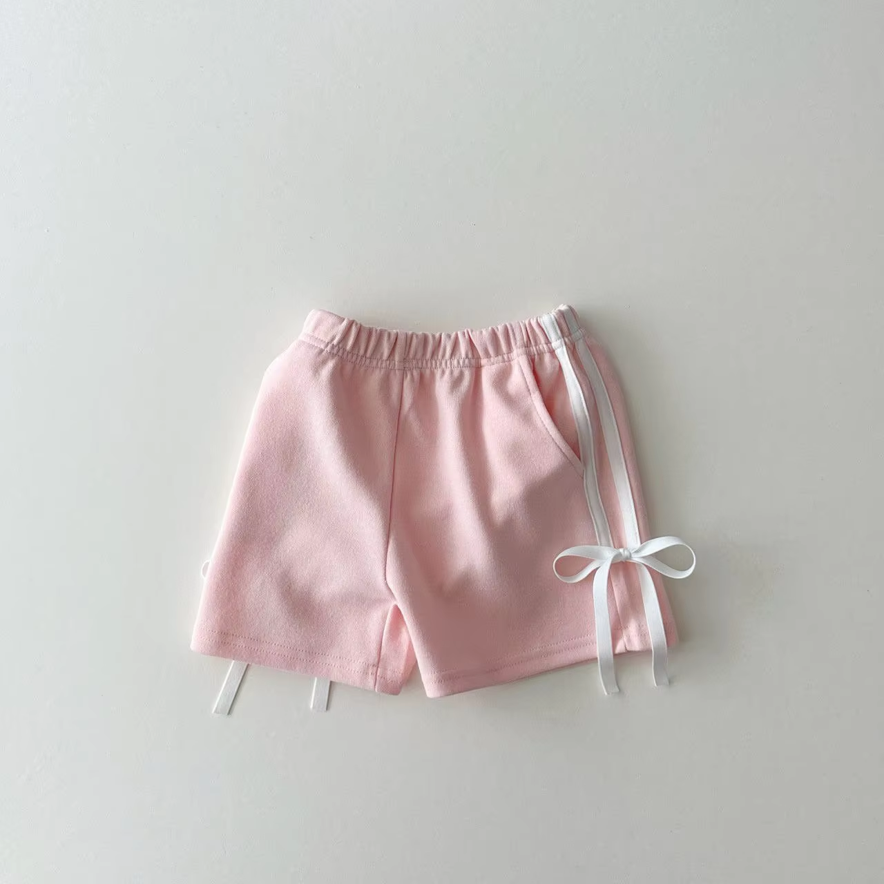 NO MOQ SS0425 pre-order baby girls clothes bow pink summer shorts-24.12.17