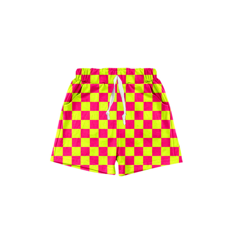 NO MOQ SS0439 pre-order baby girls clothes plaid summer shorts-2025.1.6