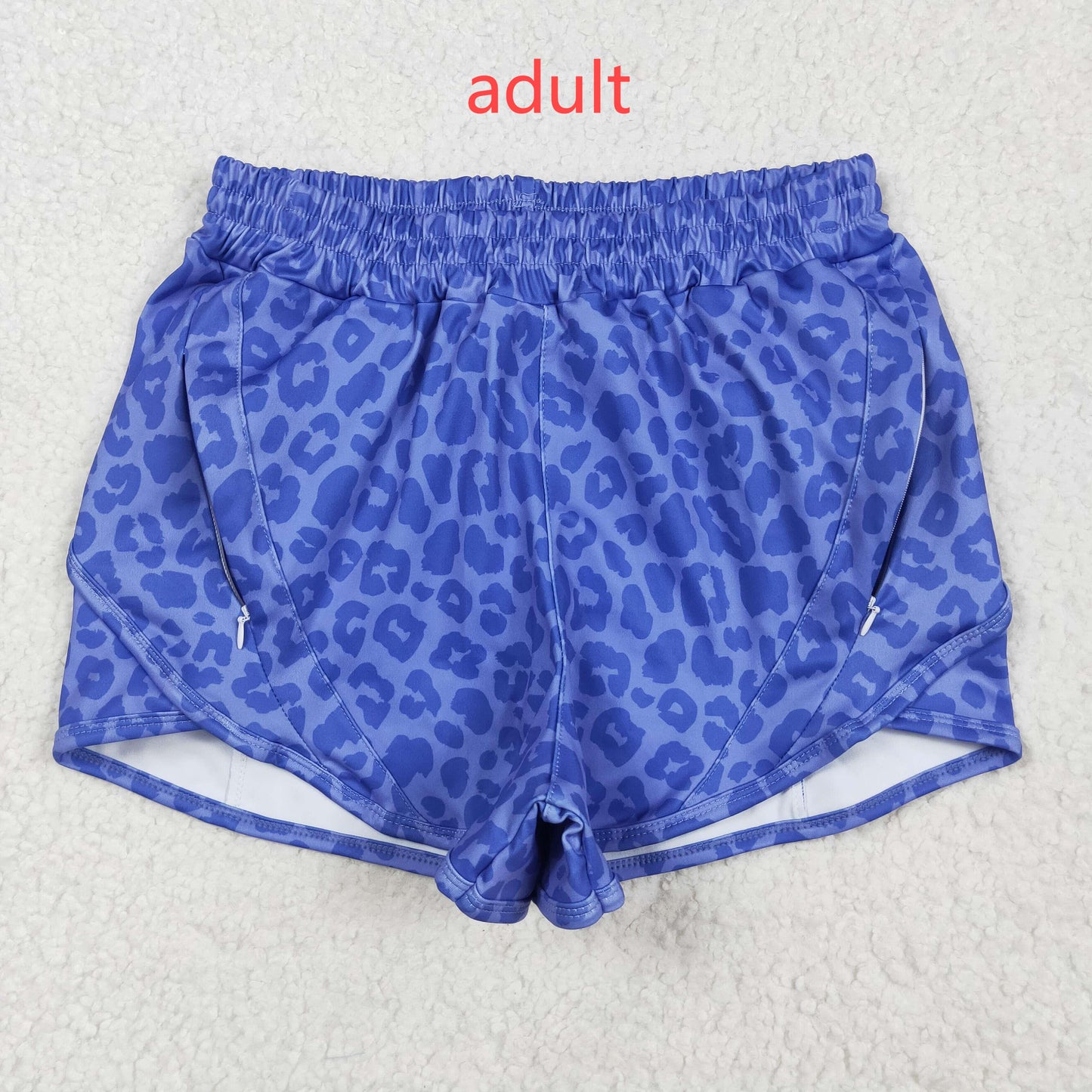 RTS NO MOQ Adult Girls yoga leopard adult shorts and kids shorts
