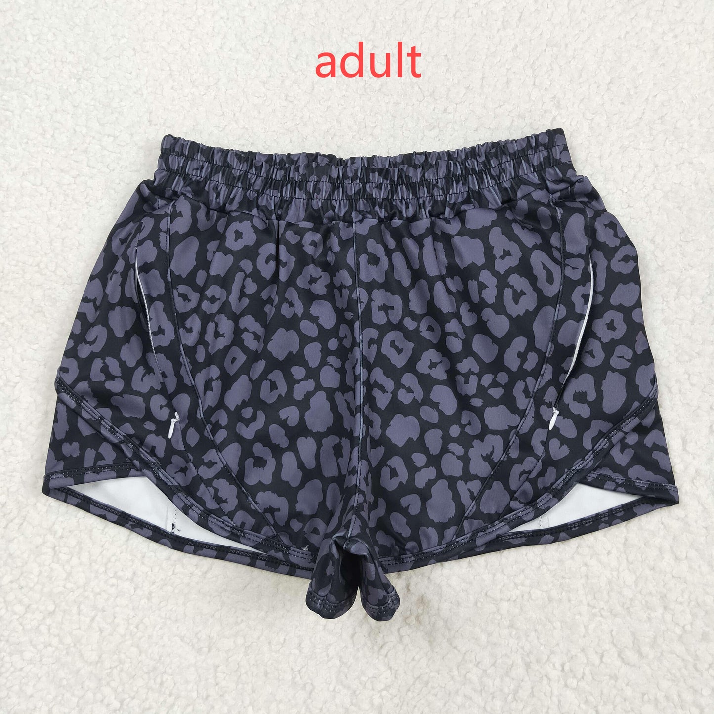 RTS NO MOQ Sibling baby girl clothes and Adult clothes yoga leopard kids shorts and adult shorts