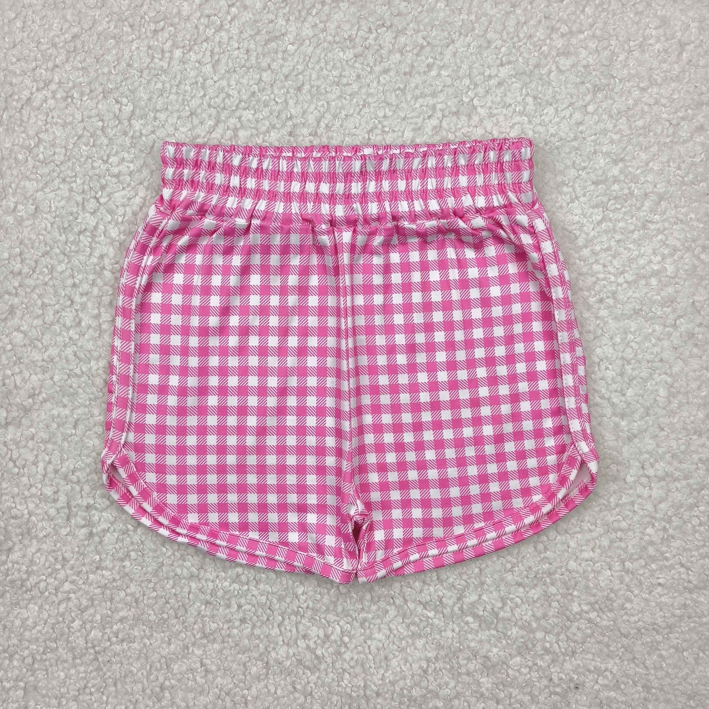 RTS NO MOQ baby girl clothes floral plaid summer shorts