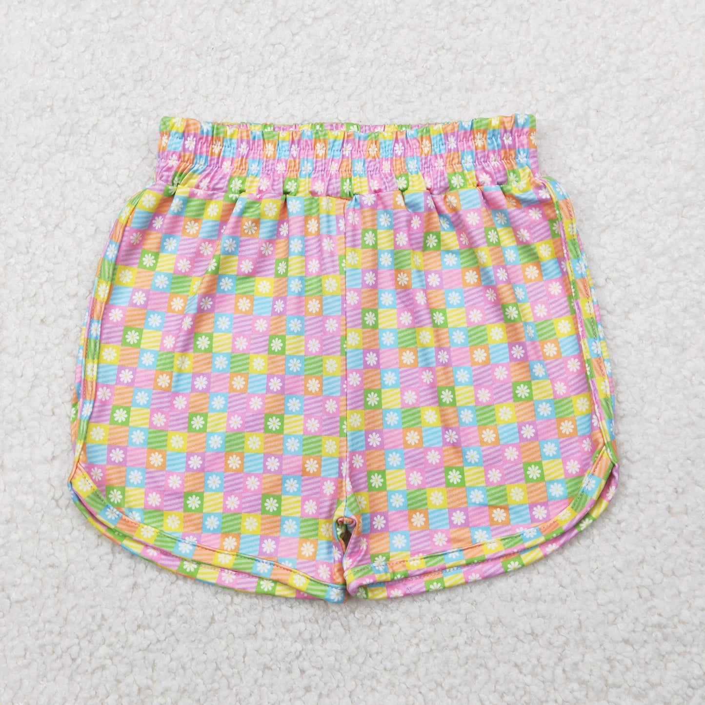 RTS NO MOQ baby girl clothes floral plaid summer shorts