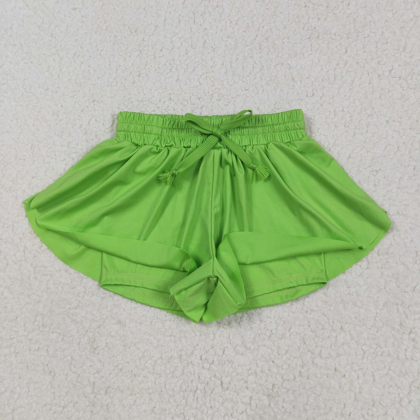 RTS NO MOQ SS0548 Plain green yoga shorts