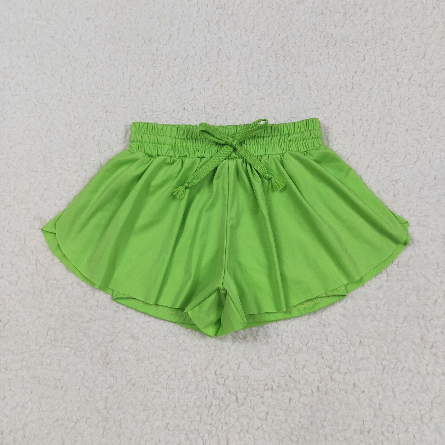 RTS NO MOQ SS0548 Plain green yoga shorts