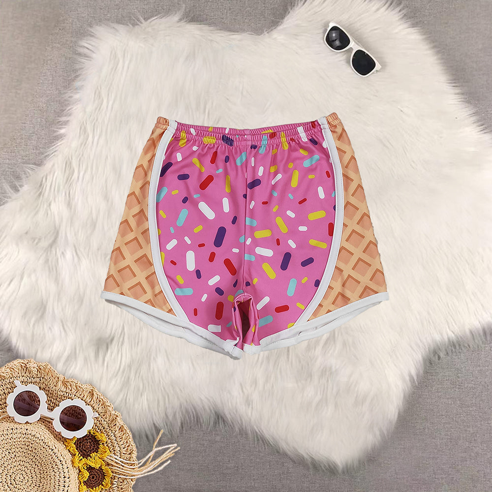 RTS NO MOQ Sibling Baby girls clothes boy clothes Summer ice cream team yoga Shorts