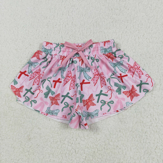 RTS NO MOQ SS0578 Pink shorts with bow pattern