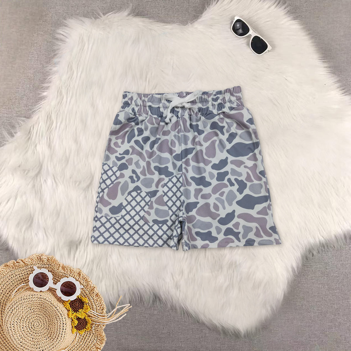 RTS NO MOQ Sibling baby boy clothes Camouflage summer short sleeve shorts sets and top and shorts