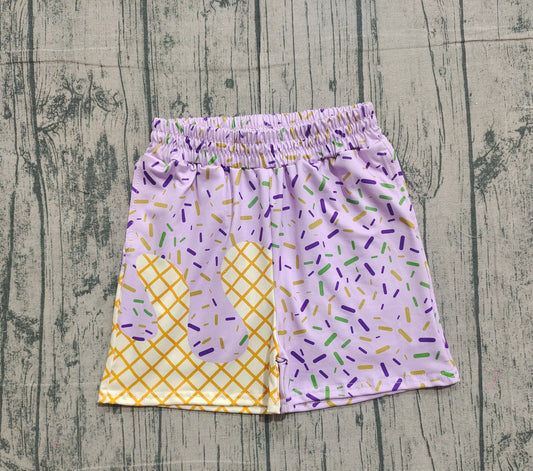 (Pre Order) No moq SS0653 pre-order baby girl clothes team purple summer shorts-2025.11.25