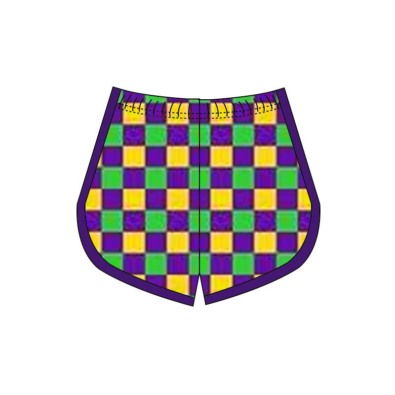 (Pre Order) No moq SS0657 pre-order baby girl clothes yoga mardi gras summer shorts-2025.9.29
