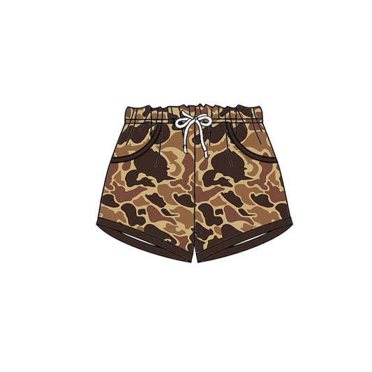 (Pre Order) No moq SS0676 pre-order baby girl clothes camouflage summer shorts-2025.9.30